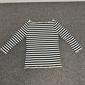 Ann Taylor Striped Shirt with Yellow Detail